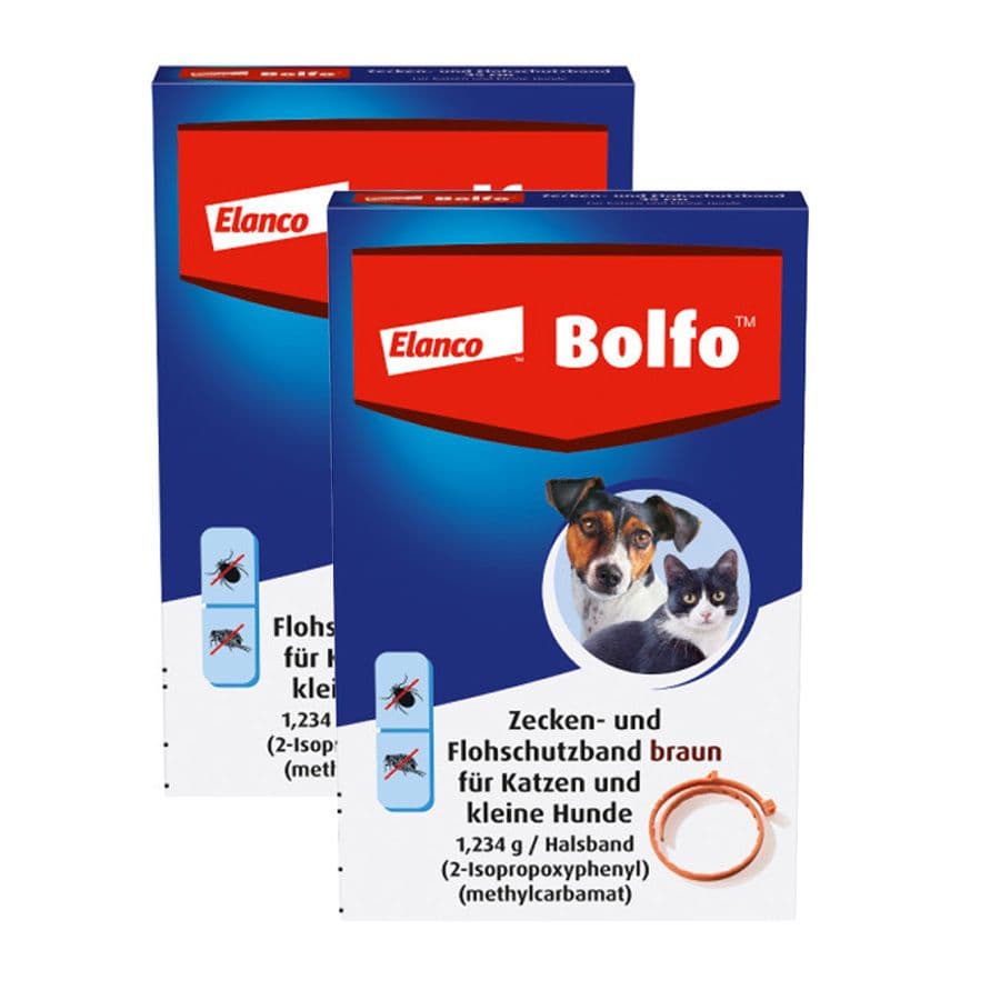 Bolfo® Zecken- und Flohschutzband braun für Katzen kleine Hunde Doppelpack 2x1 St Halsband