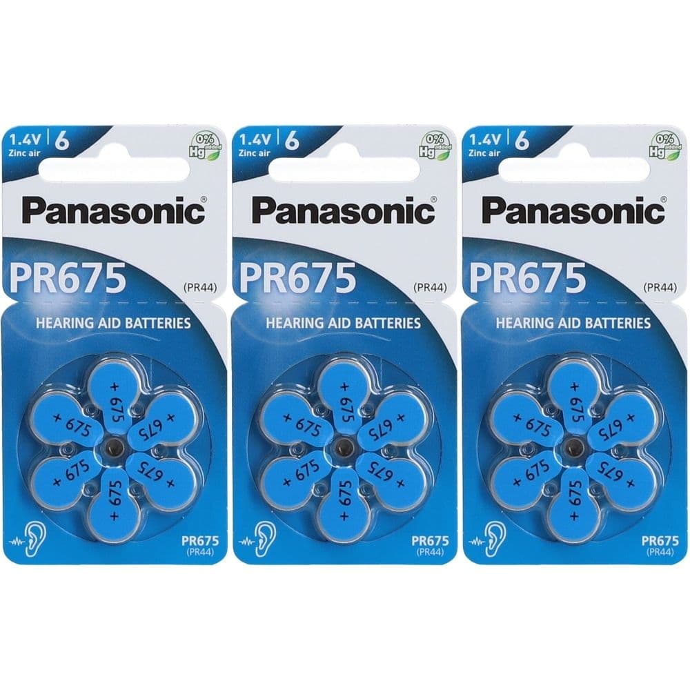 Batterien f.Hörgeräte Panasonic Pr675 3x 3x6 St