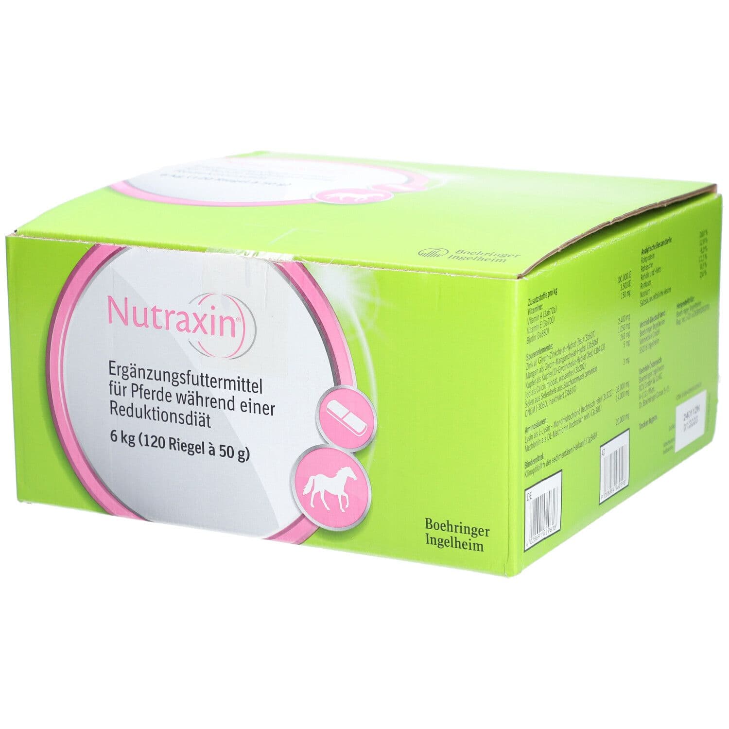 Nutraxin Ergänzungsfutterm.Riegel f.Pferde 120x50 g Riegel