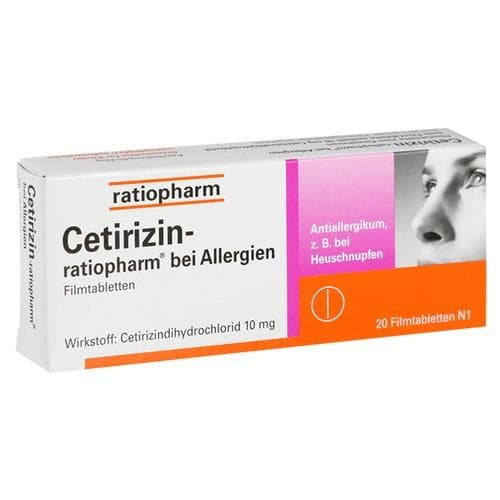 Cetirizin ratiopharm bei Allergie 10mg Filmtabletten