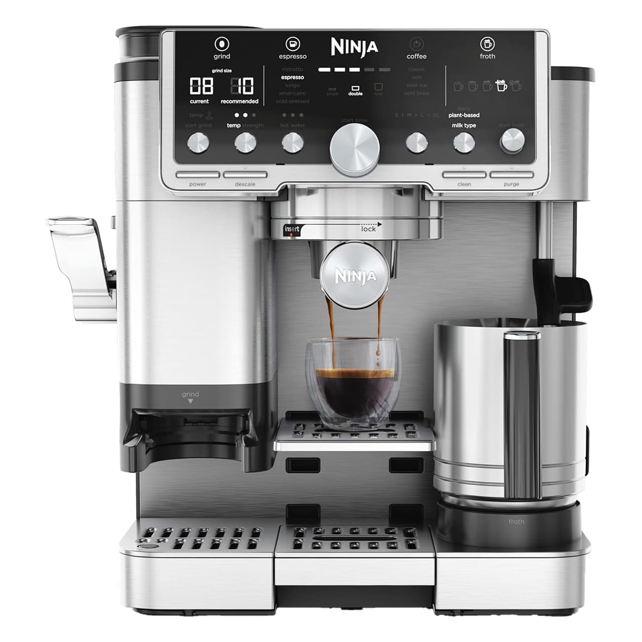 Ninja ES701EU Luxe Cafe Pro schwarz/edelstahl | Espressomaschine | für Espressogetränke, Filterkaffee & Cold Brews | integrierte Waage | Dual Froth
