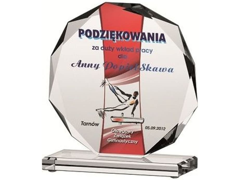 Victoria Sport Glas-Trophäe mit farbigem Druck LuxorJet