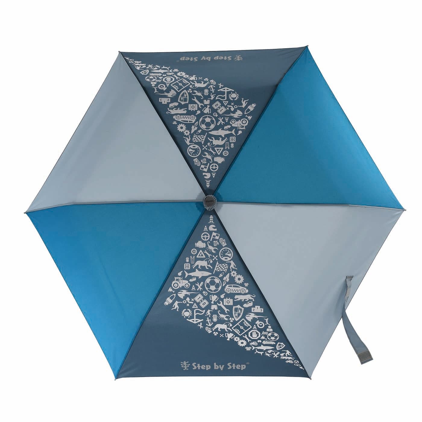 Step by Step Taschenschirm Magic Rain Effect blue