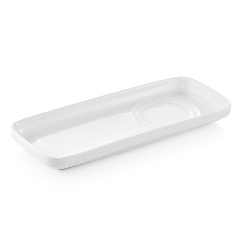 6 x Setplatte Porzellan weiß 23,5 x 9 x 2,5 cm spülmaschinengeeignet Untertasse