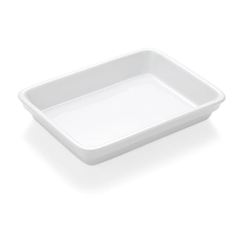 3x Abteilschale ohne Unterteilung, Porzellan, 23,5x17,5 cm weiß, stapelbar, spülmaschinenfest