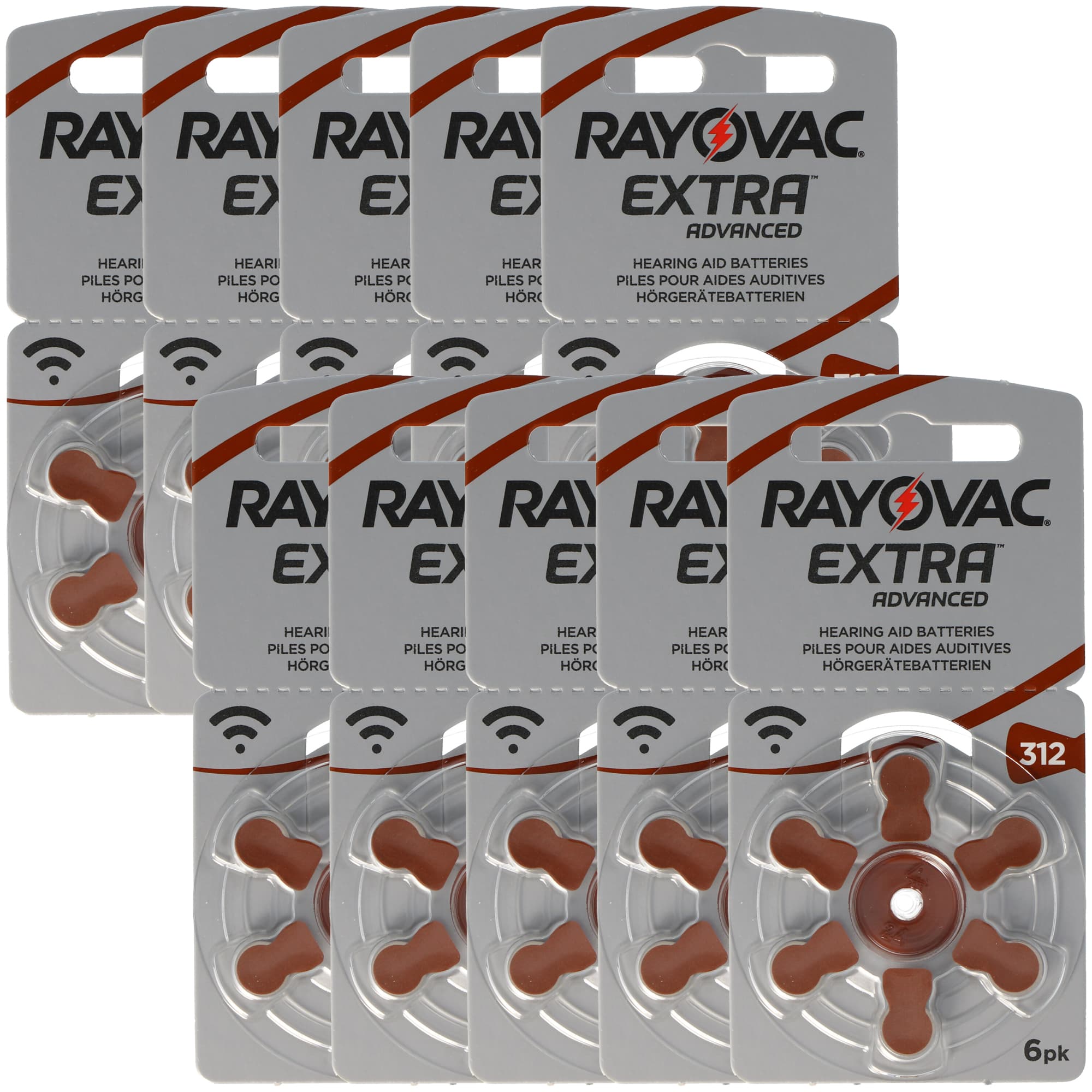 60 Stück Rayovac Hörgerätbatterie Varta HA312, PR41, 4607, Acoustic Special max. 180mAh, 5000252003205, passend für Kind ZL3
