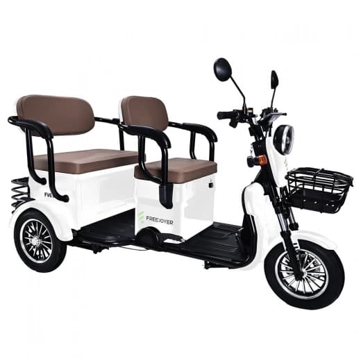 Elektro-Dreirad Freejoyer FV6 Max, 1800W Motor, 72V 20Ah Akku, 10 x 3 Zoll Reifen, 25 km/h Höchstgeschwindigkeit, 60 km - Weiß