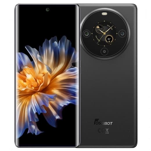 FOSSiBOT S3 Pro 4G Smartphone, 6,67" AMOLED gebogenes Display, 1,09" Display auf der Rückseite, 6 GB RAM, 128 GB ROM - Schwarz