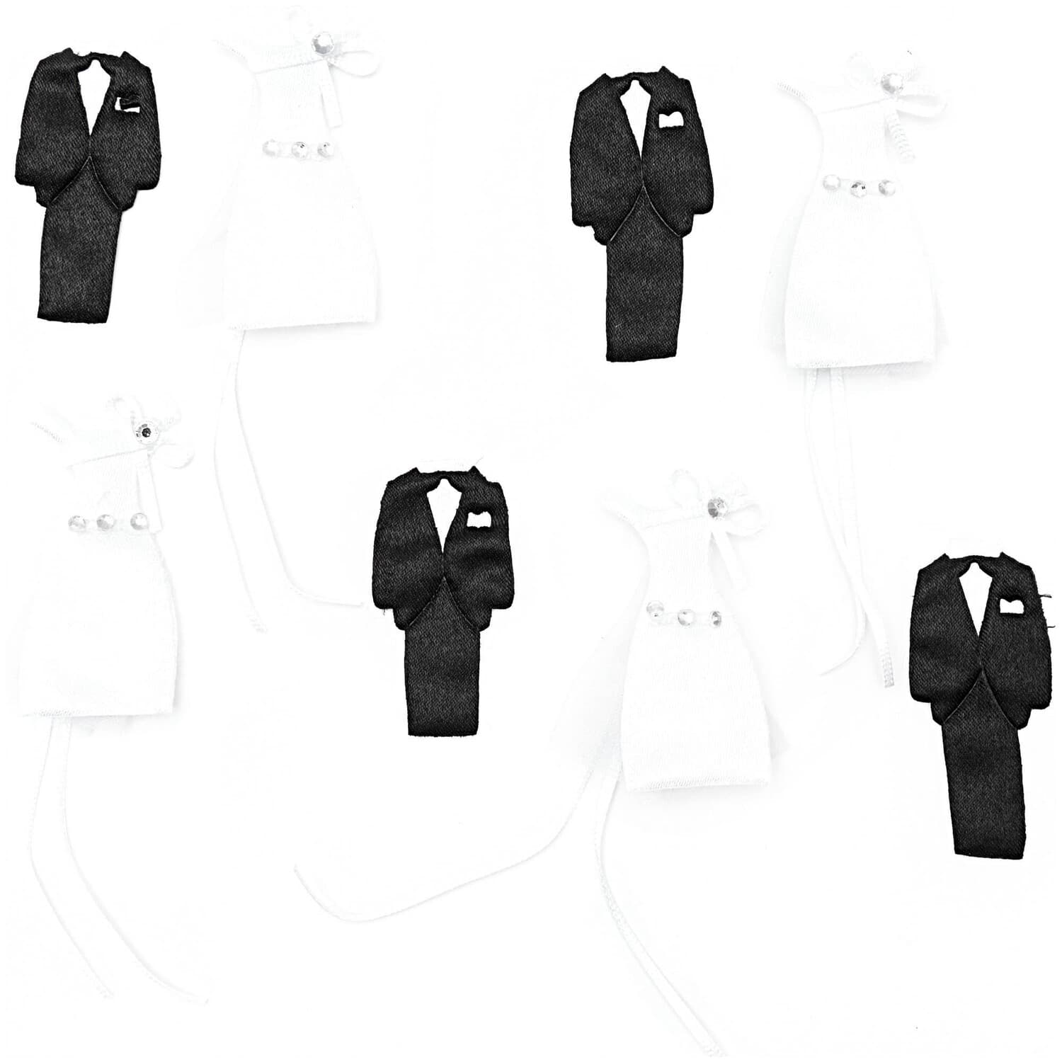 idee. Creativmarkt Streu Hochzeitsaccessoires Er & Sie Satin 8 Stück