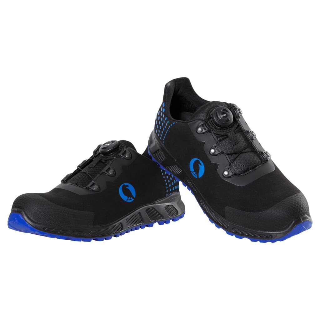 KRÄHE black crow S3 ESD SRC lacing system Sicherheitshalbschuh, schwarz blau, 37