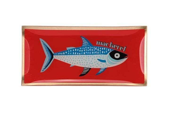 Love Plates Glasteller L Makrele rot