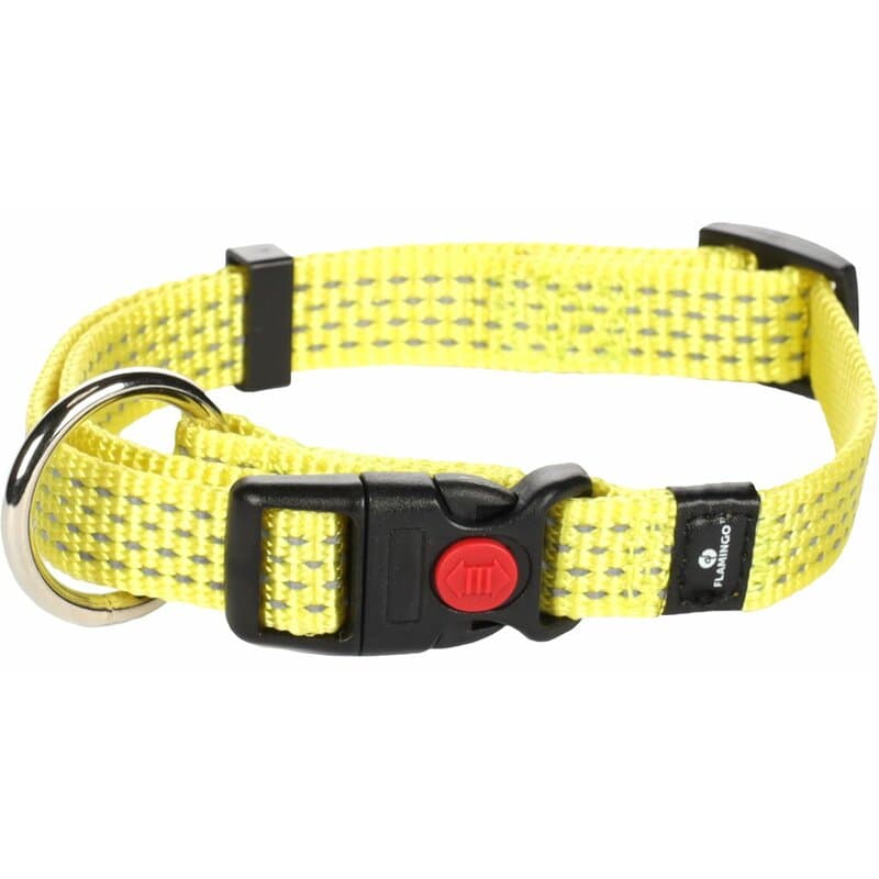 Halsband Len Fluo gelb - M: B20mm x L40-55cm
