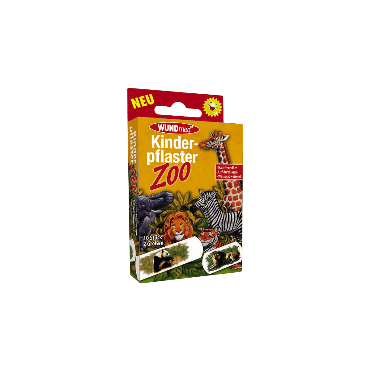 Kinderpflaster Zoo-Motive (Inhalt: 10 Stück)