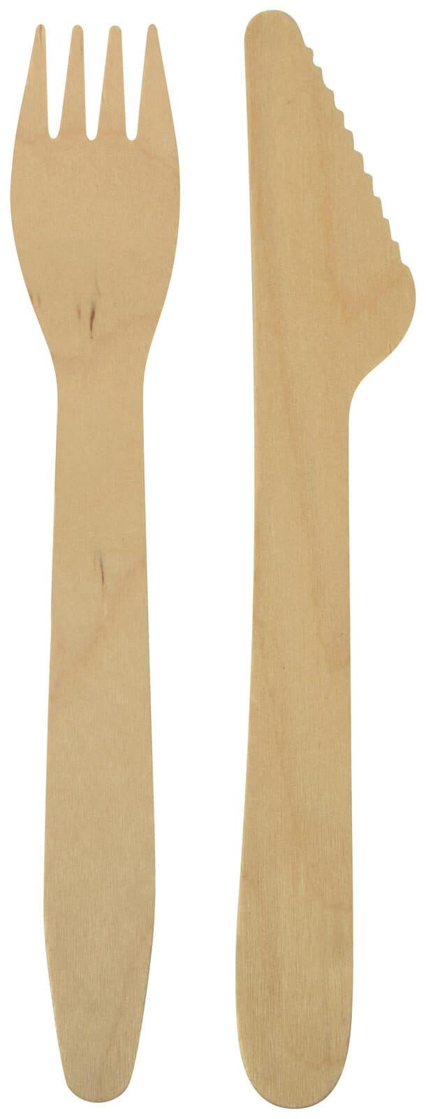 PAPSTAR Einweg-Besteckset pure Holz - 1 Pack = 250 Set