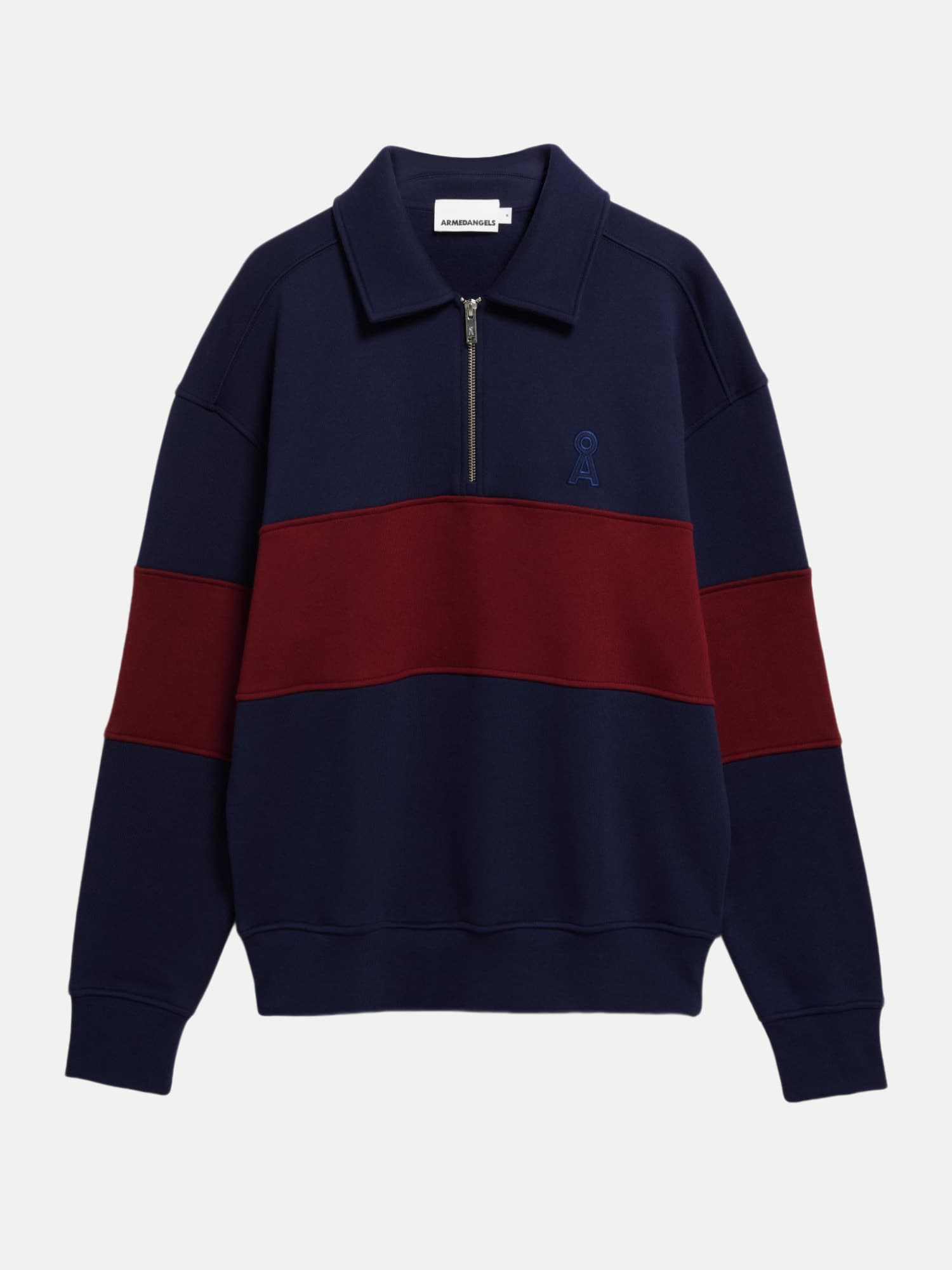 ARMEDANGELS Troyer Sweatshirt Gestreift Blau XL