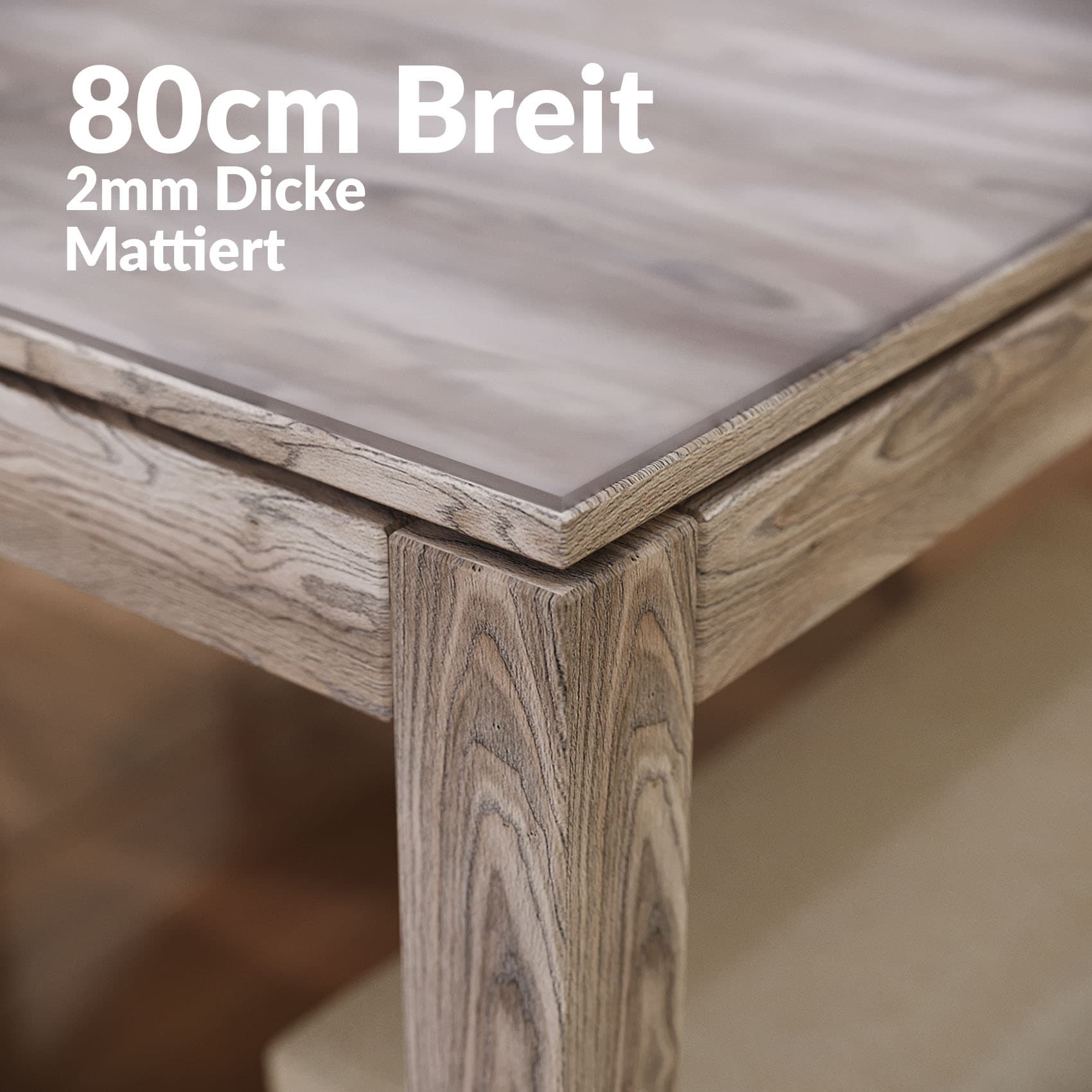 Tischfolie mattiert transparent 2mm 80cm Breite - Individuelle Länge