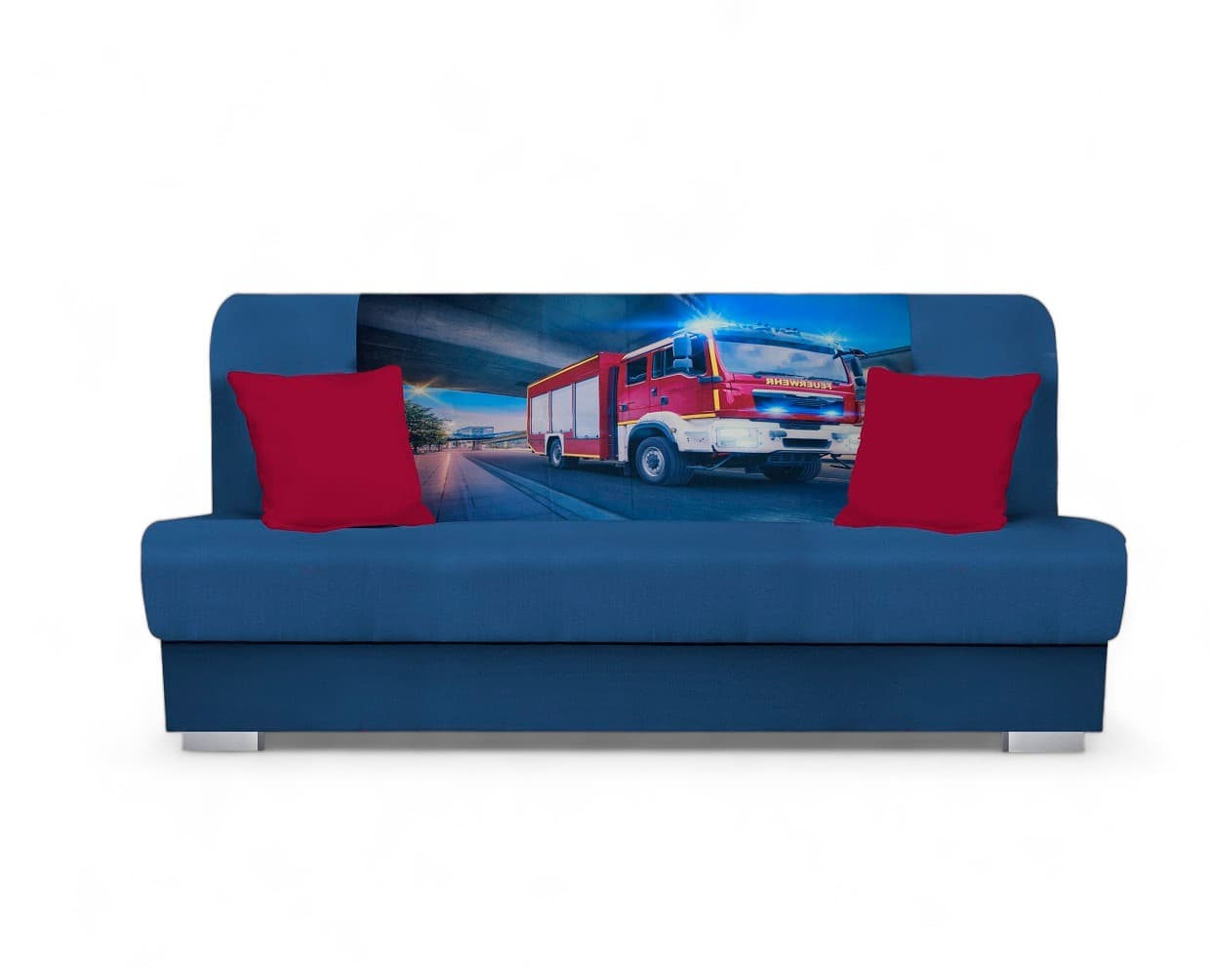 Schlafsofa BIRMA - dunkelblau / Feuerwehr
