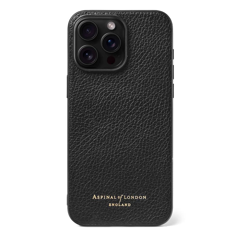 Aspinal of London iPhone 15 Pro Max Case in Black Pebble