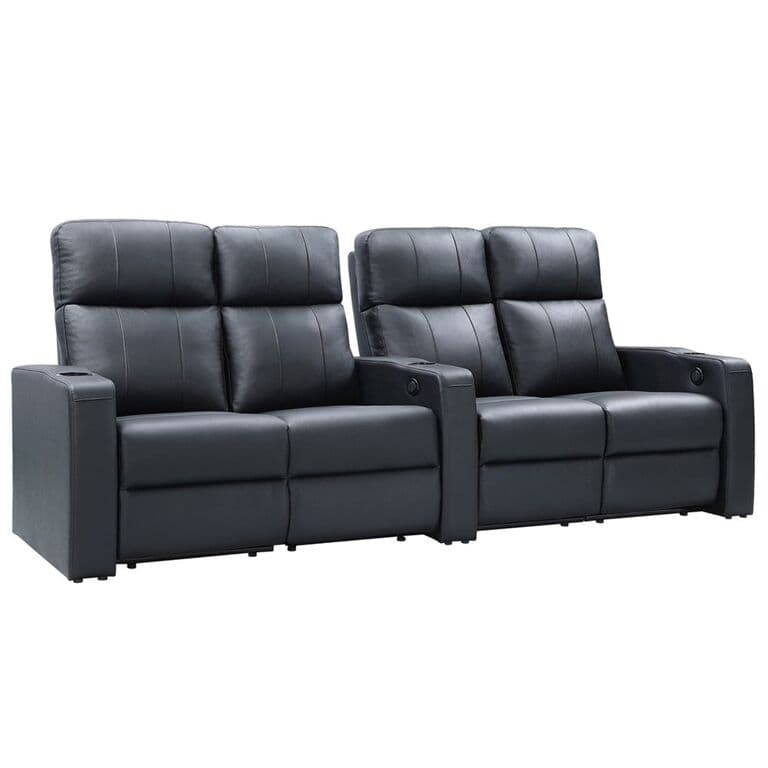 Zinea Kinosessel Baseline Two Leder (4er 2 mal Loveseat Leder Schwarz)