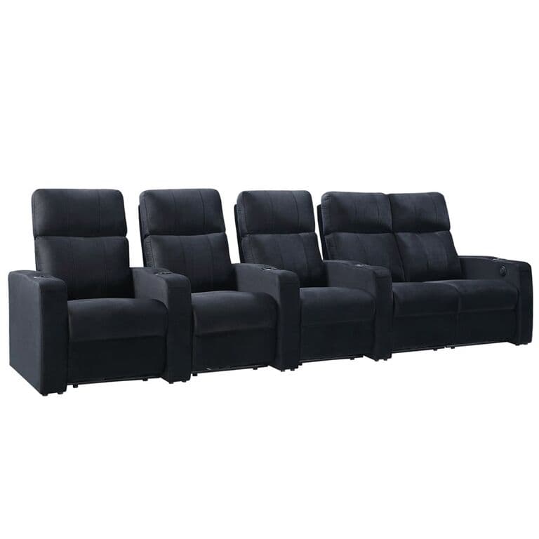 Zinea Kinosessel Baseline Two Stoff (5er Loveseat Rechts Stoff Schwarz)