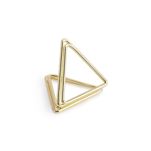 Tischkartenhalter Dreieck Metall 10 Stück goldfarbig 2,2cm
