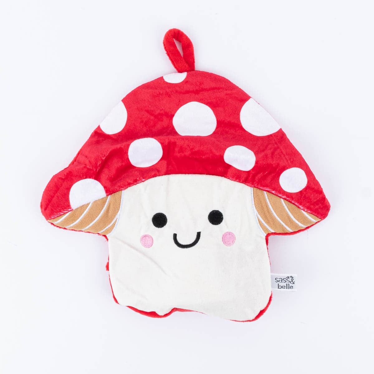 Sass & Belle Wärmflasche für Kinder Pilz Plüsch rot weiß 28x30cm
