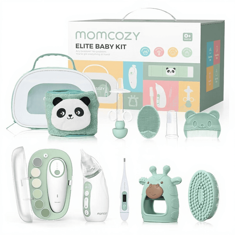 Momcozy Premium Baby-Pflege-Set mit elektrischem Nagelfräser, Nasensauger, Wärmewickel, Babythermometer & mehr, Geschenke für Mütter