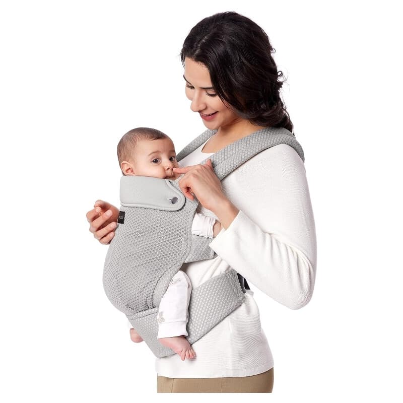 Momcozy Atmungsaktive Babytrage aus Netzgewebe, ergonomisch, leicht und transportabel, für Babys mit 7-44 lbs (3-20 kg), verbesserte Lendenstütze,