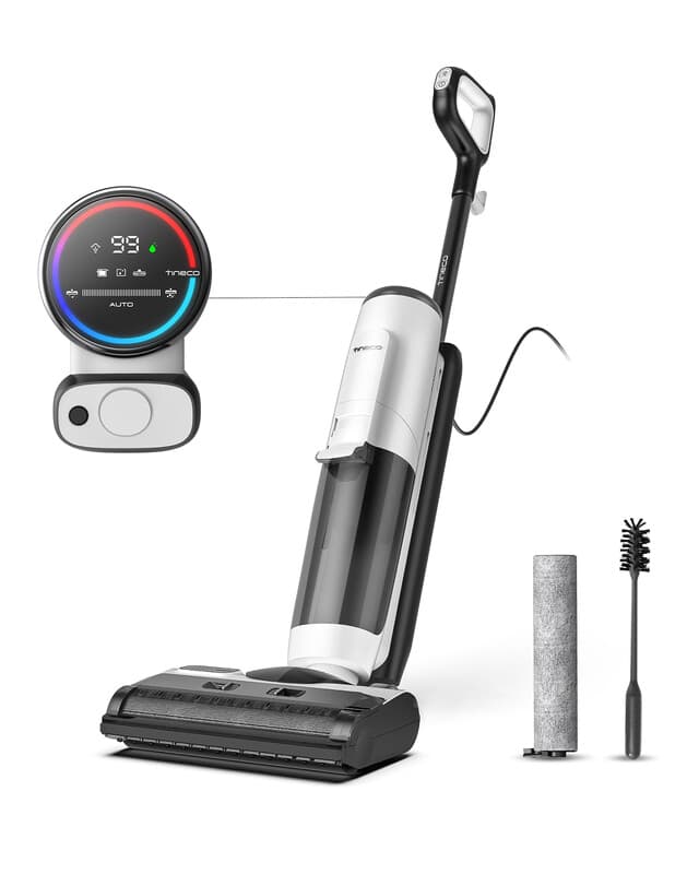Tineco FLOOR ONE S5 STEAM intelligenter 2-in-1 Wischsauger und Dampfreiniger für Hartböden mit Digitaldisplay und langer Akkulaufzeit