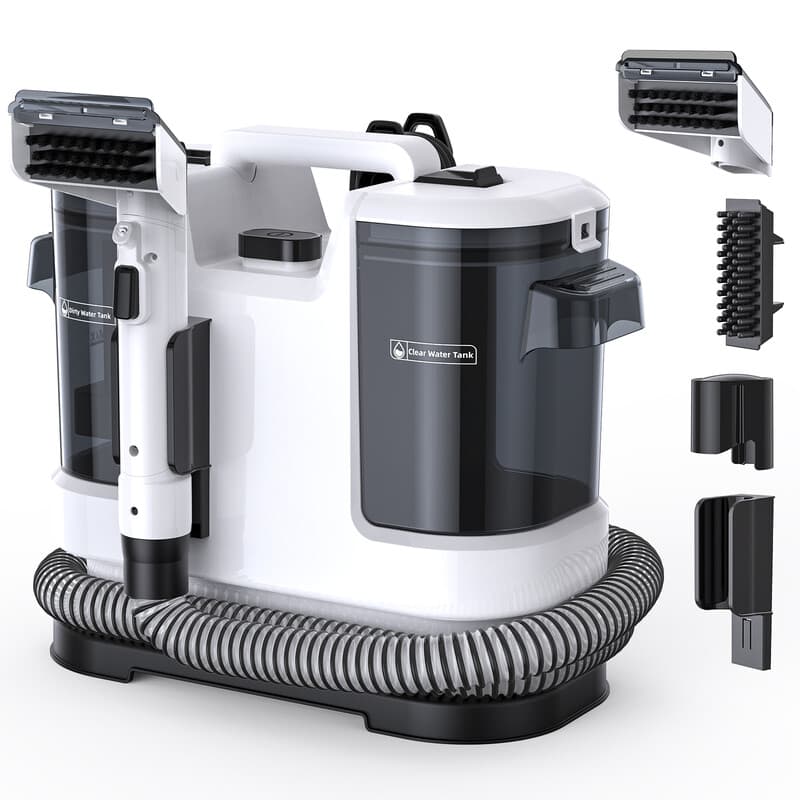 Lubluelu Waschsauger & Nasssauger, 450 W Teppichreiniger mit 13500 Pa Saugkraft, Polsterreinigungsgereät & Fleckenaufroller, großes Tank & langes