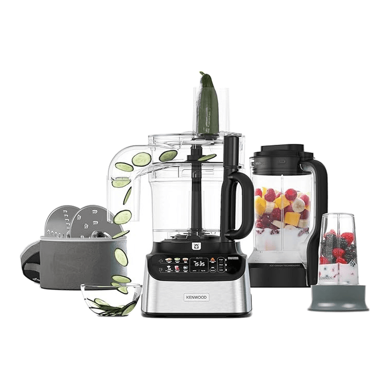 Kenwood MultiPro OneTouch FDM73.850SS 3-in-1 Kompakt-Küchenmaschine & Mixer, 12 Zubehörteile, 6 Automatikprogramme, variable Geschwindigkeit &