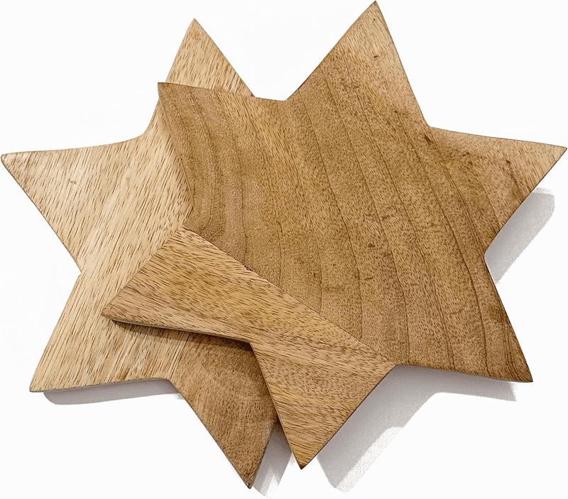 2 Serviertabletts aus Mangoholz, ideal für Party-Snacks und Käseplatten