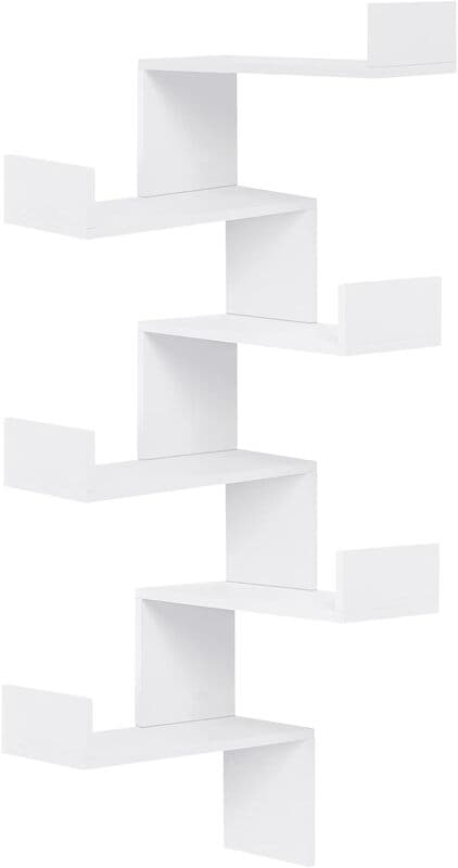 EUGAD Eckregal für Wand, Wandregal mit 6 Ebenen, schwebendes Regal Bücherregal Wandboard, Schweberegal Dekofür Wohnzimmer Schlafzimmer Küche