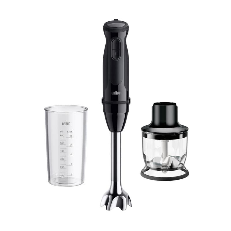 Braun MultiQuick 3 MQ30201M Stabmixer, 900 W, 0,6 l, Schwarz/Edelstahl