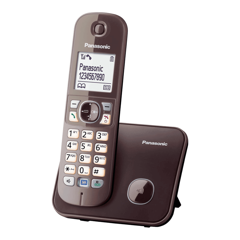 Panasonic KX-TG6811GA DECT Schnurlostelefon (strahlungsarm, Eco-Modus GAP-Telefon, ohne Anrufbeantworter, Festnetz, Anrufblockierung) mocca-braun
