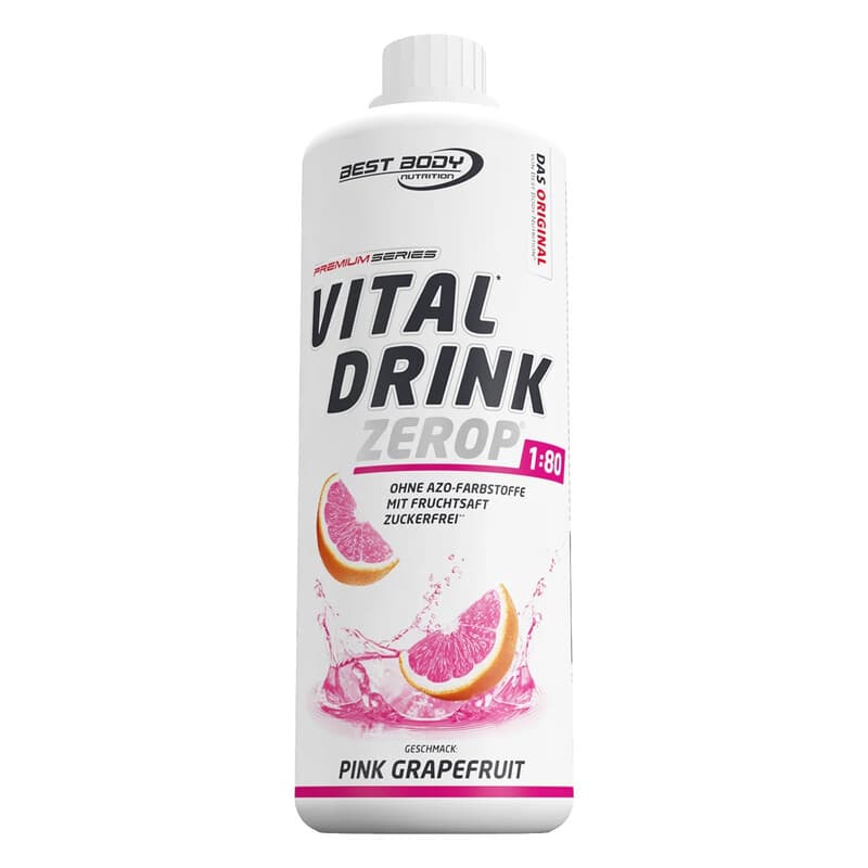 Best Body Nutrition Vital Drink Zero - Pink Grapefruit - 1000 ml Flasche