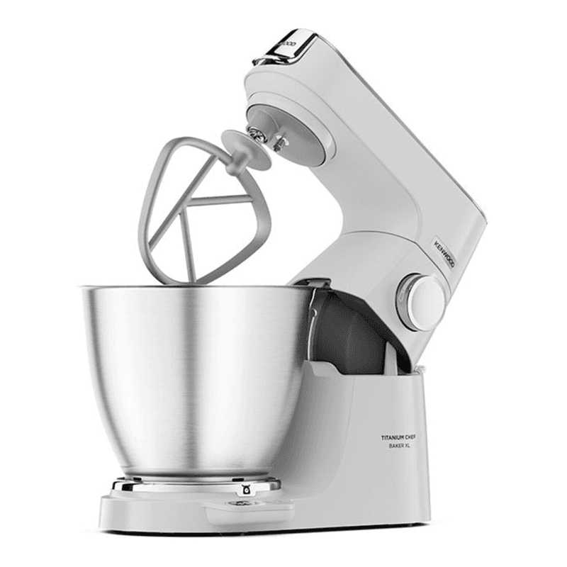 Kenwood Titanium Chef Baker XL (KVL65.001WH) mit integrierter Waage und 7l Rührschüssel, 1200W, inkl. 3-tlg. Patisserie-Set, weiß