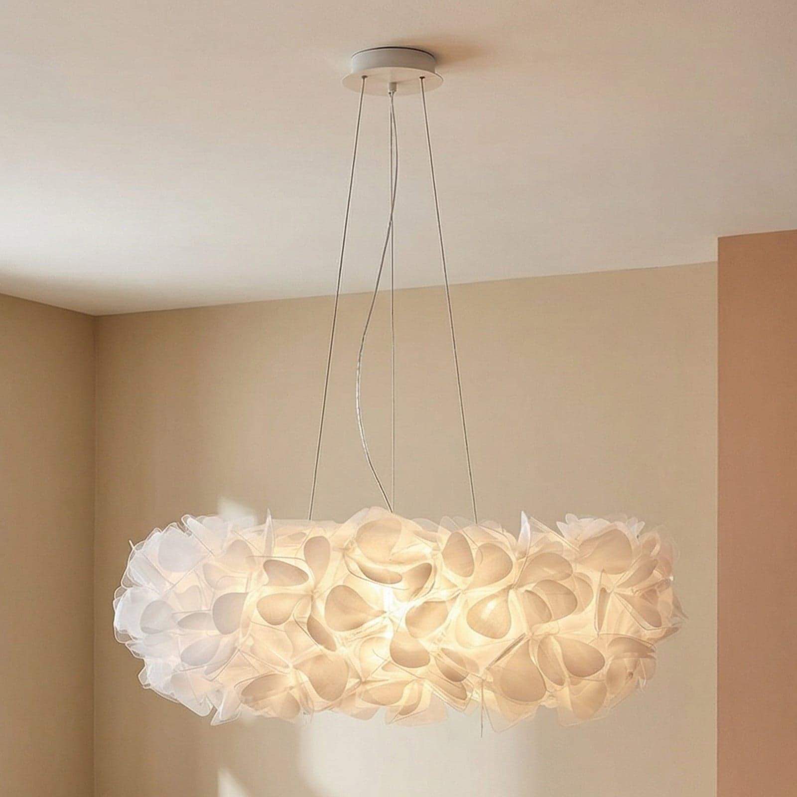 Clizia Mama Non Mama Hängeleuchte, Ø78cm, weiß/klar Slamp - Wohnzimmer - Design - Kunststoff - Mehrflammig