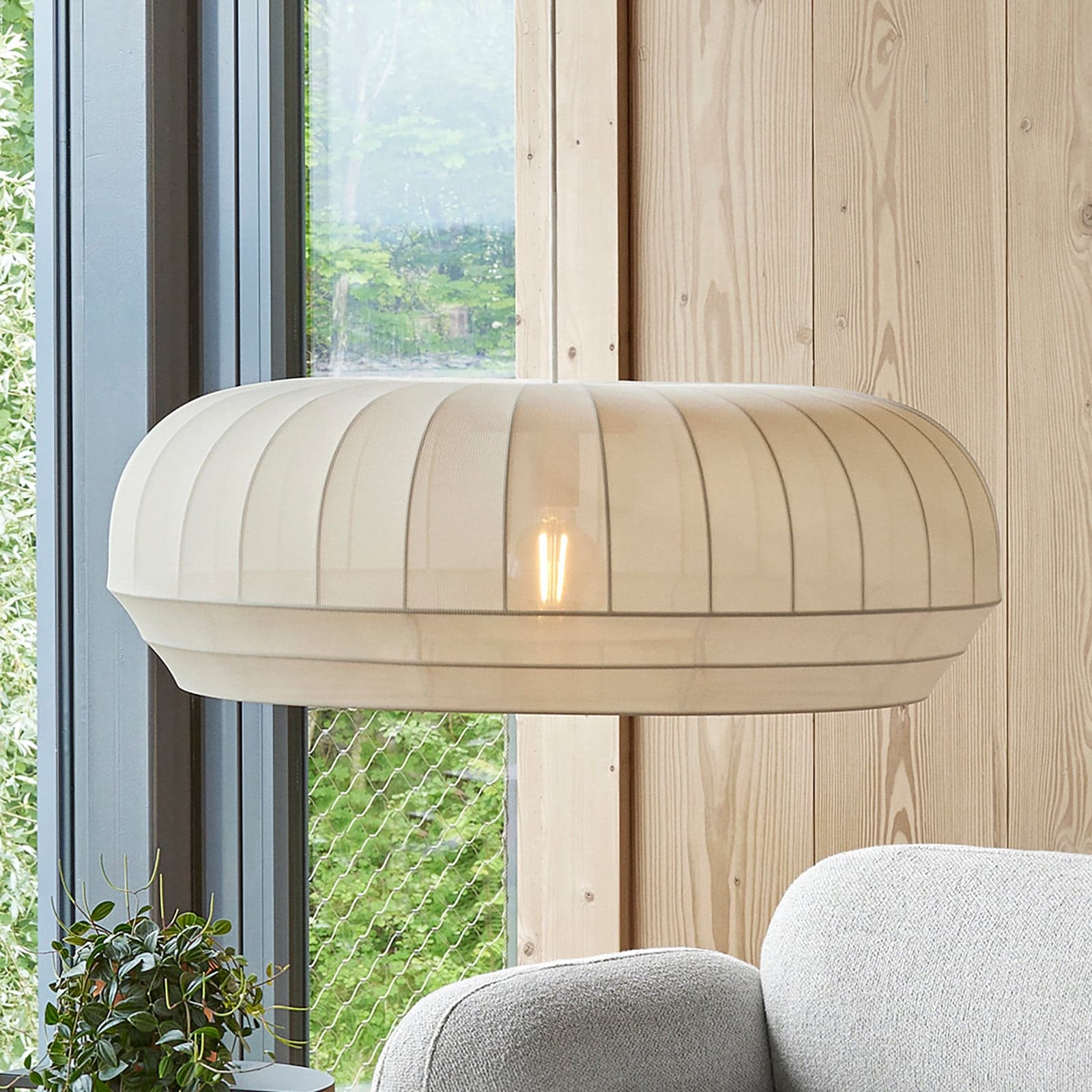 Tradition Pendelleuchte Large Oval White Tradition large oval Northern - Wohnzimmer - Design - Stoff / Textil - Einflammig