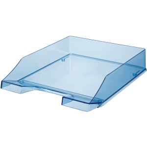 Briefablage A4 Polystyrol transparent-blau
