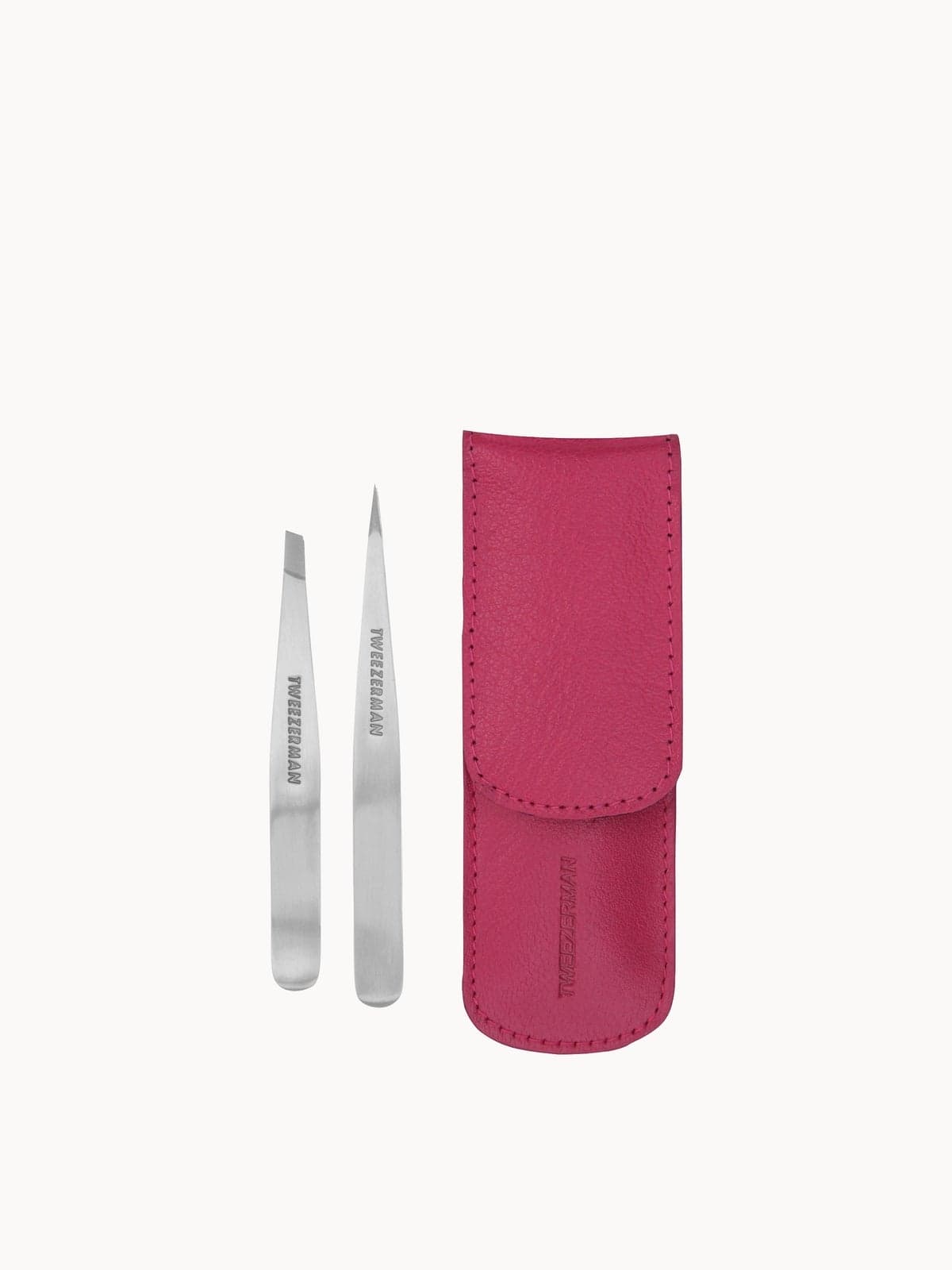 Tweezerman Petite Tweeze Set In Leather Case - Pink