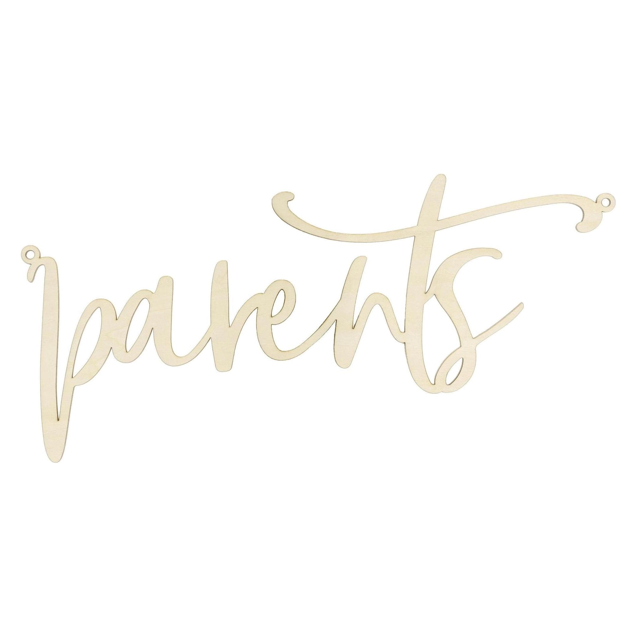 Partydeco Partyaccessoire Stuhlschild Parents 29.5 x 12.5 cm, Braun (1 Stk.)