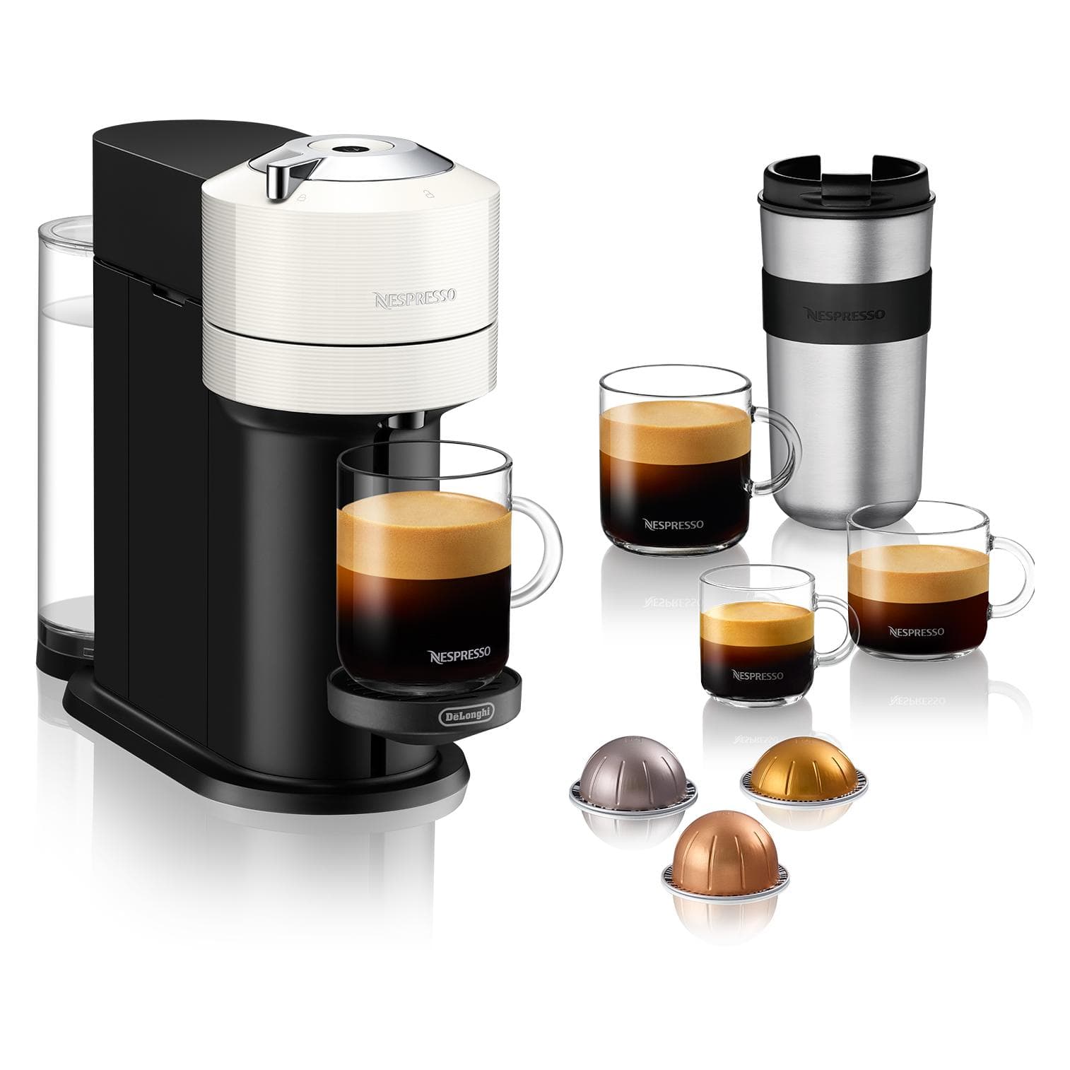 De'Longhi Nespresso Vertuo Next, Kapselmaschine, Weiss, Schwarz