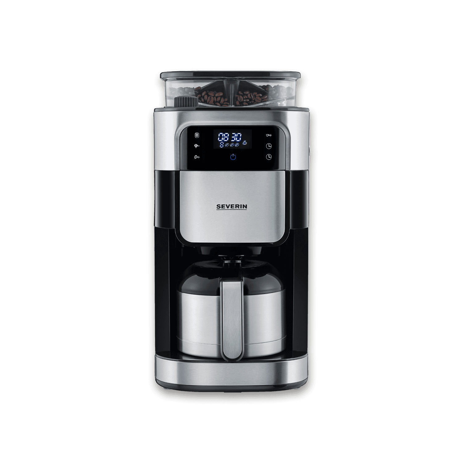 Filterkaffeemaschine mit Edelstahl-Mahlwerk und Thermokanne