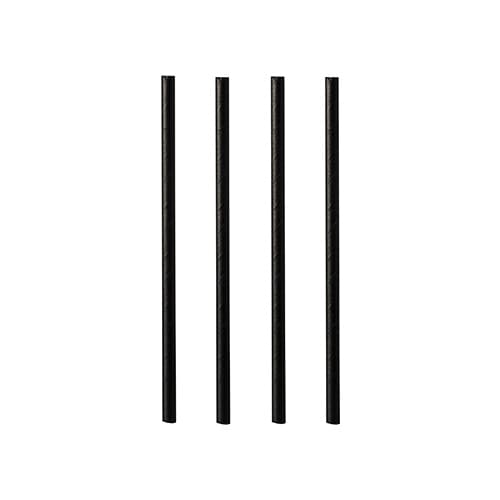 Cocktail Trinkhalme, Papier Ø 7 mm · 15 cm schwarz