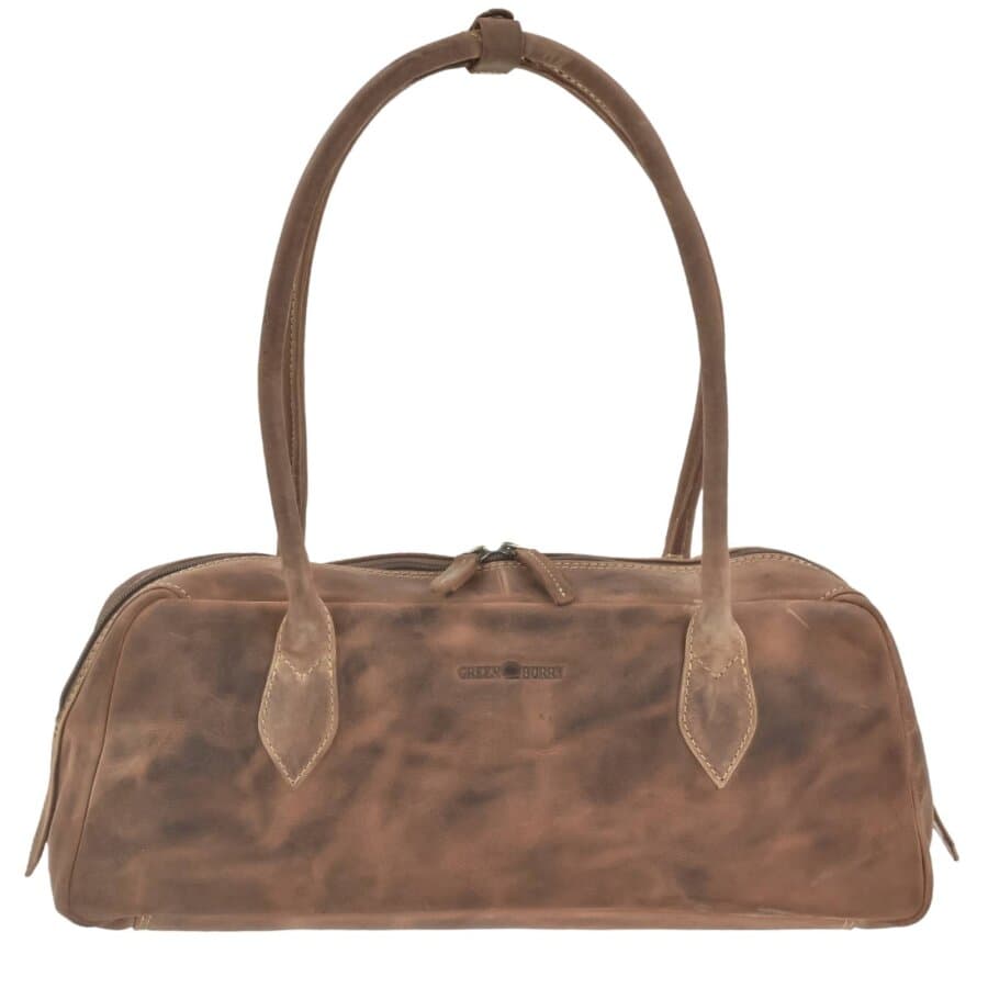 East-West-Bag Damen Leder antikbraun mit viel Stauraum | Greenburry Vintage-Original Handtasche für Business Shopping Reise Alltag 1448-25