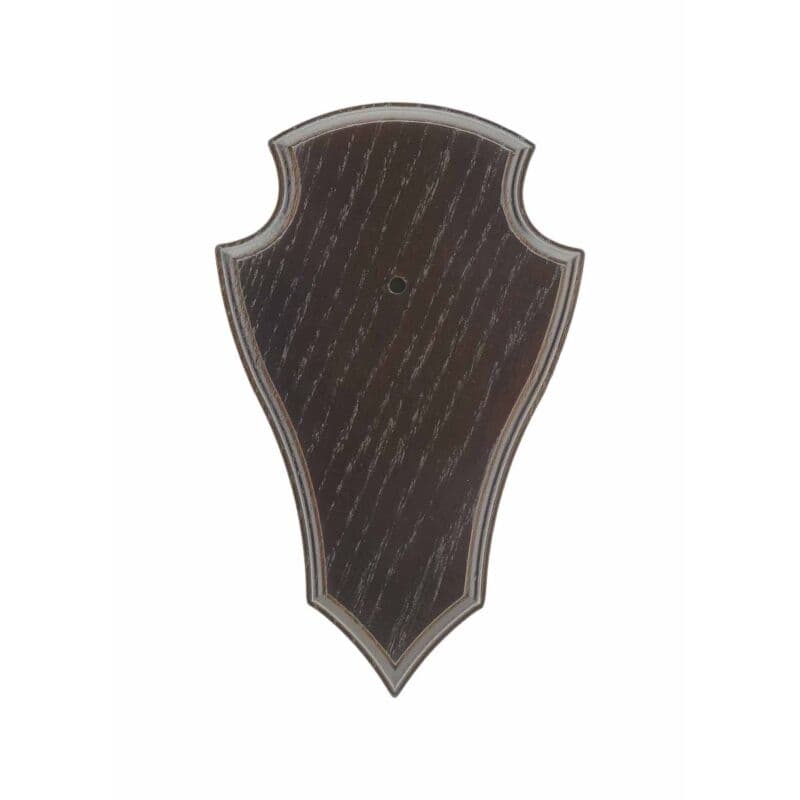 Eurohunt Trophäenbrett für Rehtrophäen dunkel spitz mit Ausfräsung 22 x 13 cm