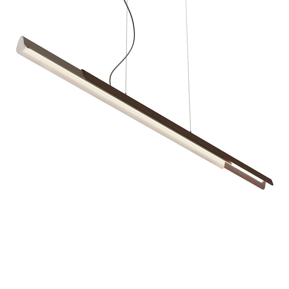 KDLN Dala Linear LED-Pendelleuchte-Dunkelgrau/Holzoptik-mit LED (3000K)