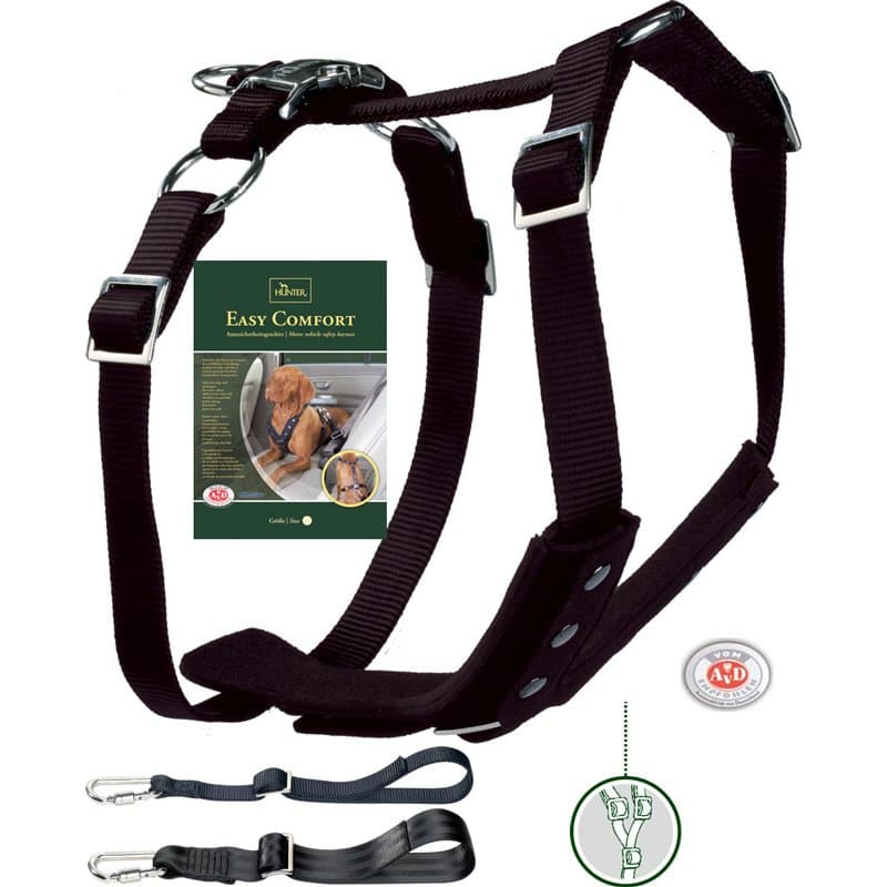 Hunter Autosicherheitsgeschirr Easy Comfort Gr. S: 45 - 60 cm, Farbe: schwarz