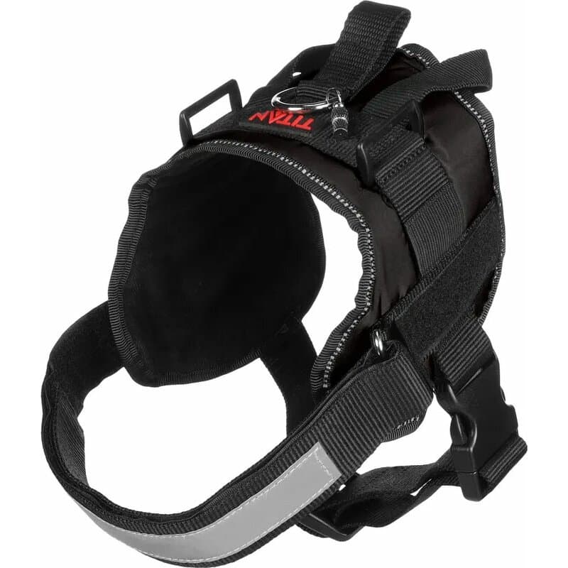 Hundegeschirr Titan Schwarz L | A:38-44cm B:65-77cm C:14cm x 40mm
